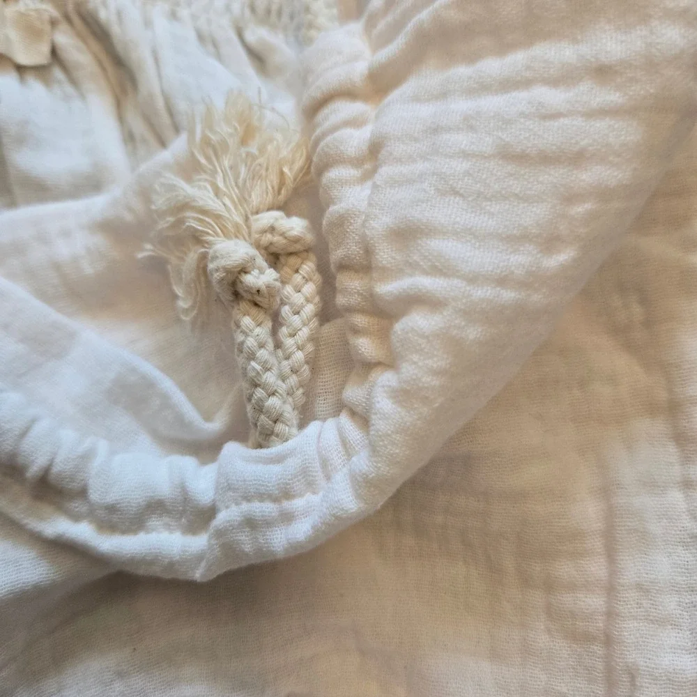 Tiny Soul Milano Baby Organic Cotton Gauze Romper Cream 9M Italy Boho Halter